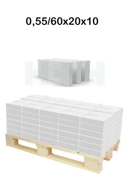Porenbeton Planbauplatten PPpl - 0,55 60x20x10,0 cm glatte Kante 756 kg