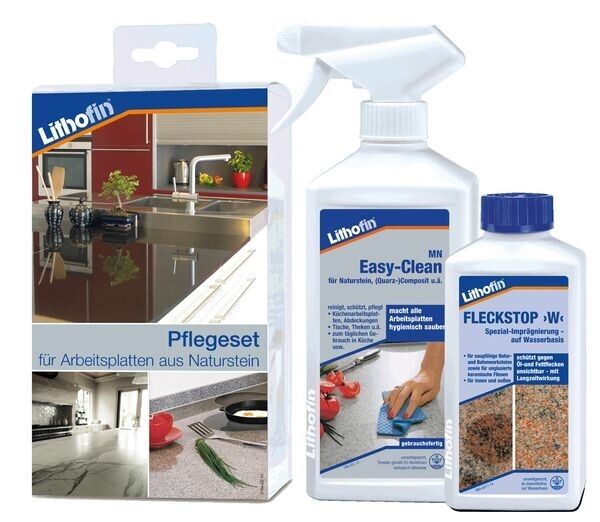 Lithofin® Pflegeset -compact- für alle Arbeitsplatten aus Naturstein 750 ml