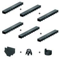 ACO HexaLine Entwässerungsrinnen SET Stegrost Stahl vz. 6x1m inkl.Zubehörkit ACO HexaLine Entwässerungsrinnen SET Stegrost Stahl vz. 6x1m inkl.Zubehörkit