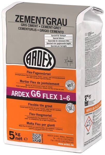 ARDEX G6 Flex-Fugenmörtel 1-6 mm 5 kg - zementgrau