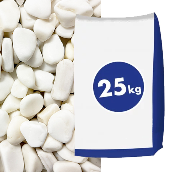 Marmorkies Schneeweiß 15-25 mm 25 kg Marmorkies Schneeweiß 15-25 mm 25 kg