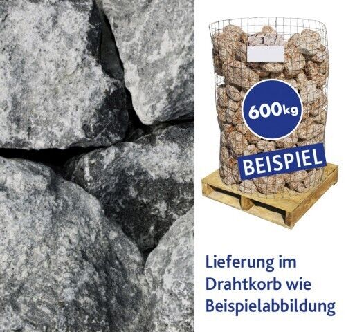 Basaltbrocken Eifelschwarz 100-300mm 600kg Drahtkorb