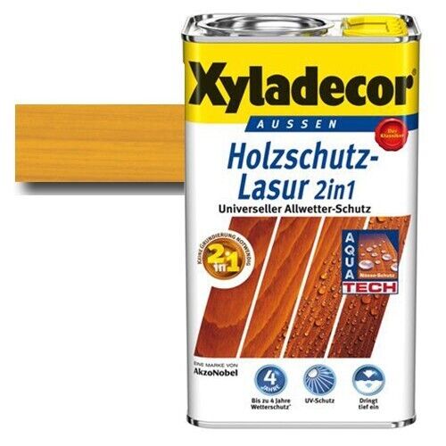 Xyladecor® Holzschutz-Lasur 2 in 1 Eiche hell 4 l Xyladecor® Holzschutz-Lasur 2 in 1 Eiche hell 4 l