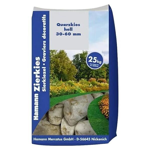 QUARZKIES 30-60 mm RUND HELL 25 kg QUARZKIES 30-60 mm RUND HELL 25 kg