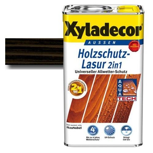 Xyladecor® Holzschutz-Lasur 2 in 1 Ebenholz 2,5 l