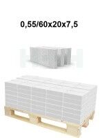 Porenbeton Planbauplatten PPpl - 0,55 60x20x7,5 cm glatte Kante 756 kg Porenbeton Planbauplatten PPpl - 0,55 60x20x7,5 cm glatte Kante 756 kg