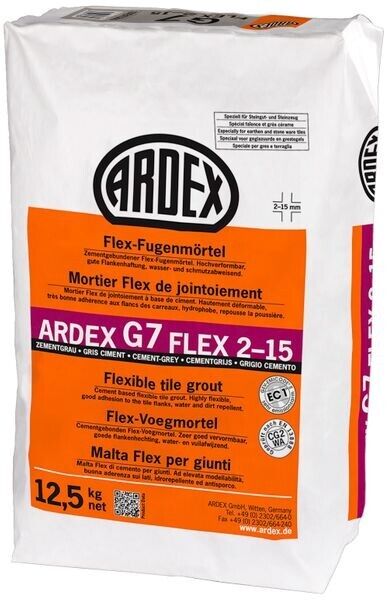 ARDEX G7 FLEX 2-15 Flex-Fugenmörtel 12,5 kg - zementgrau