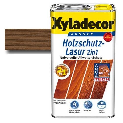 Xyladecor® Holzschutz-Lasur 2 in 1 Nussbaum 0,75 l | Kiesundco