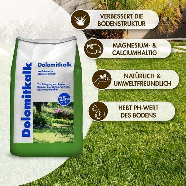 Dolomitkalk Rasenkalk 25 kg | Kiesundco