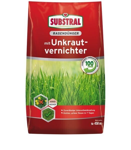 SUBSTRAL® Rasendünger mit Unkrautvernichter f. 400m² 9 kg