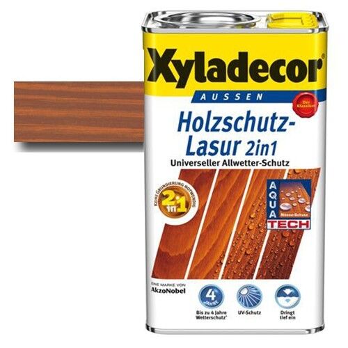 Xyladecor® Holzschutz-Lasur 2 in 1 Teak 2,5 l