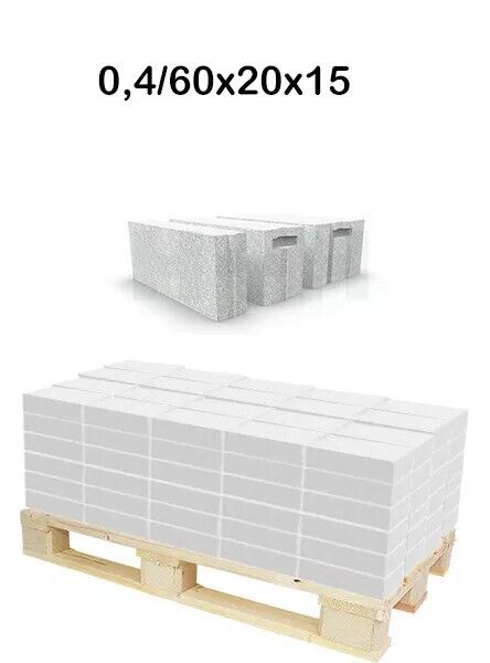Porenbeton Planbauplatten PP 2-0,4 60x20x15 cm N + F 540 kg
