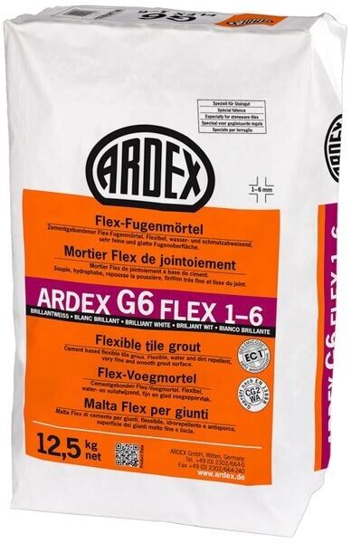 ARDEX G6 Flex-Fugenmörtel 1-6 mm 12,5 kg - brilliantweiss
