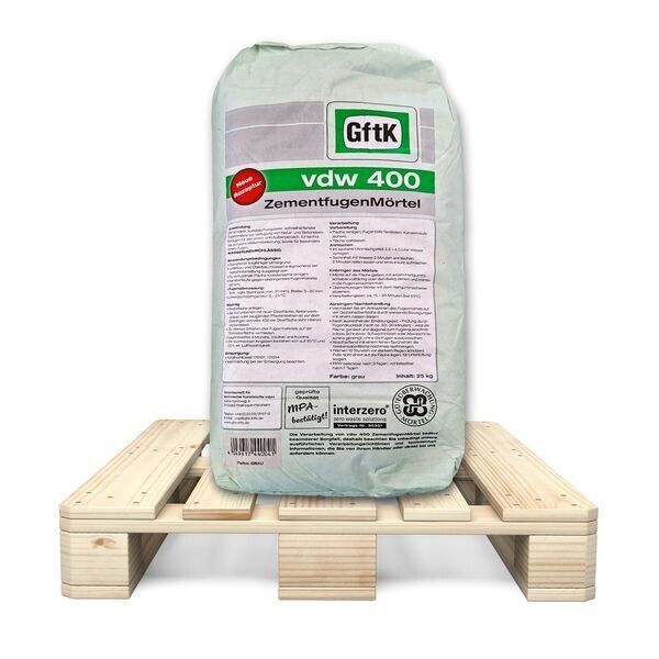 vdw 400 Zementfugenmörtel grau 1000 kg vdw 400 Zementfugenmörtel grau 1000 kg