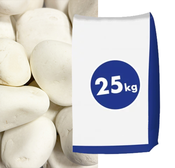 Marmorkies Schneeweiß 40-60 mm 25 kg Marmorkies Schneeweiß 40-60 mm 25 kg