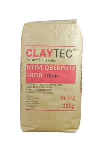Lehm-Oberputz grob 25 kg Lehmputz Mörtel Lehm-Oberputz grob 25 kg Lehmputz Mörtel