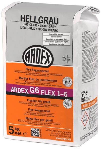 ARDEX G6 Flex-Fugenmörtel 1-6 mm 5 kg - hellgrau