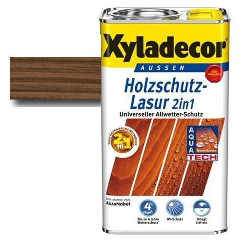 Xyladecor® Holzschutz-Lasur 2 in 1 Nussbaum 2,5 l
