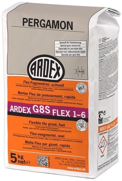 ARDEX G8S FLEX-Fugenmörtel 1-6 - 5 kg pergamon ARDEX G8S FLEX-Fugenmörtel 1-6 - 5 kg pergamon