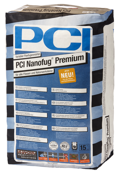 PCI Nanofug® Premium Variabler Flexfugenmörtel 15 kg - Nr. 47 Anthrazit PCI Nanofug® Premium Variabler Flexfugenmörtel 15 kg - Nr. 47 Anthrazit