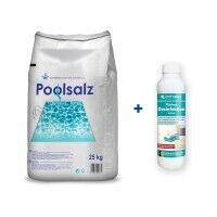 Salinen Poolsalz 25 kg + HOTREGA® Flächen Desinfektion Ultra 250 ml Salinen Poolsalz 25 kg + HOTREGA® Flächen Desinfektion Ultra 250 ml